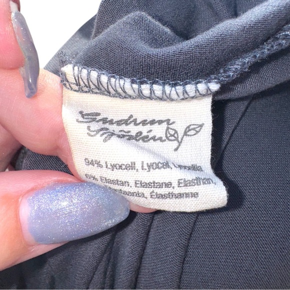 GUDRUN SJODEN Gray Abstract Oversized Long Sleeve Blouson Midi Dress Size M - Picture 11 of 12